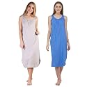 BLAZON Women's Cotton Hosiery Solid Maxi Nighty Slip (Pack of 2) Available Sizes: S, M, L, XL, 2XL, 3XL, 4XL, 5XL