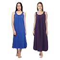 BLAZON Women's Cotton Hosiery Solid Maxi Nighty Slip (Pack of 2) Available Sizes: S, M, L, XL, 2XL, 3XL, 4XL, 5XL