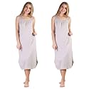 BLAZON Women's Cotton Hosiery Solid Maxi Nighty Slip (Pack of 2) Available Sizes: S, M, L, XL, 2XL, 3XL, 4XL, 5XL