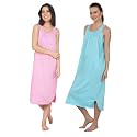 BLAZON Women's Cotton Hosiery Solid Maxi Nighty Slip (Pack of 2) Available Sizes: S, M, L, XL, 2XL, 3XL, 4XL, 5XL