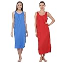 BLAZON Women's Cotton Hosiery Solid Maxi Nighty Slip (Pack of 2) Available Sizes: S, M, L, XL, 2XL, 3XL, 4XL, 5XL