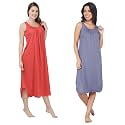 BLAZON Women's Cotton Hosiery Solid Maxi Nighty Slip (Pack of 2) Available Sizes: S, M, L, XL, 2XL, 3XL, 4XL, 5XL