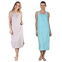 BLAZON Women's Cotton Hosiery Solid Maxi Nighty Slip (Pack of 2) Available Sizes: S, M, L, XL, 2XL, 3XL, 4XL, 5XL
