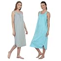BLAZON Women's Cotton Hosiery Solid Maxi Nighty Slip (Pack of 2) Available Sizes: S, M, L, XL, 2XL, 3XL, 4XL, 5XL