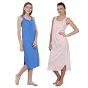 BLAZON Women's Cotton Hosiery Solid Maxi Nighty Slip (Pack of 2) Available Sizes: S, M, L, XL, 2XL, 3XL, 4XL, 5XL