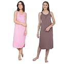 BLAZON Women's Cotton Hosiery Solid Maxi Nighty Slip (Pack of 2) Available Sizes: S, M, L, XL, 2XL, 3XL, 4XL, 5XL