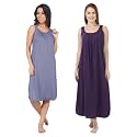 BLAZON Women's Cotton Hosiery Solid Maxi Nighty Slip (Pack of 2) Available Sizes: S, M, L, XL, 2XL, 3XL, 4XL, 5XL