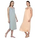 BLAZON Women's Cotton Hosiery Solid Maxi Nighty Slip (Pack of 2) Available Sizes: S, M, L, XL, 2XL, 3XL, 4XL, 5XL