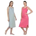 BLAZON Women's Cotton Hosiery Solid Maxi Nighty Slip (Pack of 2) Available Sizes: S, M, L, XL, 2XL, 3XL, 4XL, 5XL