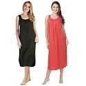 BLAZON Women's Cotton Hosiery Solid Maxi Nighty Slip (Pack of 2) Available Sizes: S, M, L, XL, 2XL, 3XL, 4XL, 5XL