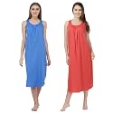BLAZON Women's Cotton Hosiery Solid Maxi Nighty Slip (Pack of 2) Available Sizes: S, M, L, XL, 2XL, 3XL, 4XL, 5XL