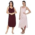 BLAZON Women's Cotton Hosiery Solid Maxi Nighty Slip (Pack of 2) Available Sizes: S, M, L, XL, 2XL, 3XL, 4XL, 5XL
