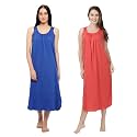 BLAZON Women's Cotton Hosiery Solid Maxi Nighty Slip (Pack of 2) Available Sizes: S, M, L, XL, 2XL, 3XL, 4XL, 5XL