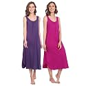 BLAZON Women's Cotton Hosiery Solid Maxi Nighty Slip (Pack of 2) Available Sizes: S, M, L, XL, 2XL, 3XL, 4XL, 5XL