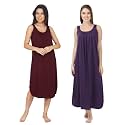 BLAZON Women's Cotton Hosiery Solid Maxi Nighty Slip (Pack of 2) Available Sizes: S, M, L, XL, 2XL, 3XL, 4XL, 5XL