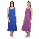 BLAZON Women's Cotton Hosiery Solid Maxi Nighty Slip (Pack of 2) Available Sizes: S, M, L, XL, 2XL, 3XL, 4XL, 5XL