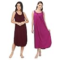 BLAZON Women's Cotton Hosiery Solid Maxi Nighty Slip (Pack of 2) Available Sizes: S, M, L, XL, 2XL, 3XL, 4XL, 5XL