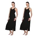 BLAZON Women's Cotton Hosiery Solid Maxi Nighty Slip (Pack of 2) Available Sizes: S, M, L, XL, 2XL, 3XL, 4XL, 5XL