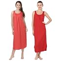 BLAZON Women's Cotton Hosiery Solid Maxi Nighty Slip (Pack of 2) Available Sizes: S, M, L, XL, 2XL, 3XL, 4XL, 5XL
