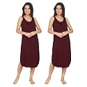 BLAZON Women's Cotton Hosiery Solid Maxi Nighty Slip (Pack of 2) Available Sizes: S, M, L, XL, 2XL, 3XL, 4XL, 5XL