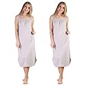 BLAZON Women's Cotton Hosiery Solid Maxi Nighty Slip (Pack of 2) Available Sizes: S, M, L, XL, 2XL, 3XL, 4XL, 5XL