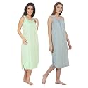 BLAZON Women's Cotton Hosiery Solid Maxi Nighty Slip (Pack of 2) Available Sizes: S, M, L, XL, 2XL, 3XL, 4XL, 5XL