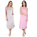 BLAZON Women's Cotton Hosiery Solid Maxi Nighty Slip (Pack of 2) Available Sizes: S, M, L, XL, 2XL, 3XL, 4XL, 5XL