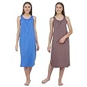 BLAZON Women's Cotton Hosiery Solid Maxi Nighty Slip (Pack of 2) Available Sizes: S, M, L, XL, 2XL, 3XL, 4XL, 5XL