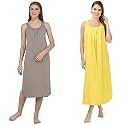 BLAZON Women's Cotton Hosiery Solid Maxi Nighty Slip (Pack of 2) Available Sizes: S, M, L, XL, 2XL, 3XL, 4XL, 5XL