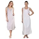 BLAZON Women's Cotton Hosiery Solid Maxi Nighty Slip (Pack of 2) Available Sizes: S, M, L, XL, 2XL, 3XL, 4XL, 5XL