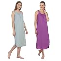 BLAZON Women's Cotton Hosiery Solid Maxi Nighty Slip (Pack of 2) Available Sizes: S, M, L, XL, 2XL, 3XL, 4XL, 5XL