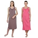 BLAZON Women's Cotton Hosiery Solid Maxi Nighty Slip (Pack of 2) Available Sizes: S, M, L, XL, 2XL, 3XL, 4XL, 5XL