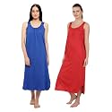 BLAZON Women's Cotton Hosiery Solid Maxi Nighty Slip (Pack of 2) Available Sizes: S, M, L, XL, 2XL, 3XL, 4XL, 5XL
