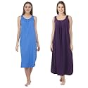 BLAZON Women's Cotton Hosiery Solid Maxi Nighty Slip (Pack of 2) Available Sizes: S, M, L, XL, 2XL, 3XL, 4XL, 5XL