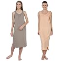 BLAZON Women's Cotton Hosiery Solid Maxi Nighty Slip (Pack of 2) Available Sizes: S, M, L, XL, 2XL, 3XL, 4XL, 5XL