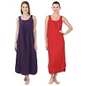 BLAZON Women's Cotton Hosiery Solid Maxi Nighty Slip (Pack of 2) Available Sizes: S, M, L, XL, 2XL, 3XL, 4XL, 5XL