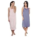 BLAZON Women's Cotton Hosiery Solid Maxi Nighty Slip (Pack of 2) Available Sizes: S, M, L, XL, 2XL, 3XL, 4XL, 5XL