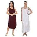 BLAZON Women's Cotton Hosiery Solid Maxi Nighty Slip (Pack of 2) Available Sizes: S, M, L, XL, 2XL, 3XL, 4XL, 5XL