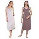 BLAZON Women's Cotton Hosiery Solid Maxi Nighty Slip (Pack of 2) Available Sizes: S, M, L, XL, 2XL, 3XL, 4XL, 5XL