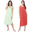 BLAZON Women's Cotton Hosiery Solid Maxi Nighty Slip (Pack of 2) Available Sizes: S, M, L, XL, 2XL, 3XL, 4XL, 5XL