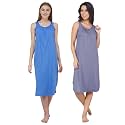 BLAZON Women's Cotton Hosiery Solid Maxi Nighty Slip (Pack of 2) Available Sizes: S, M, L, XL, 2XL, 3XL, 4XL, 5XL