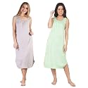 BLAZON Women's Cotton Hosiery Solid Maxi Nighty Slip (Pack of 2) Available Sizes: S, M, L, XL, 2XL, 3XL, 4XL, 5XL