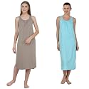 BLAZON Women's Cotton Hosiery Solid Maxi Nighty Slip (Pack of 2) Available Sizes: S, M, L, XL, 2XL, 3XL, 4XL, 5XL