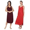 BLAZON Women's Cotton Hosiery Solid Maxi Nighty Slip (Pack of 2) Available Sizes: S, M, L, XL, 2XL, 3XL, 4XL, 5XL