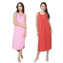 BLAZON Women's Cotton Hosiery Solid Maxi Nighty Slip (Pack of 2) Available Sizes: S, M, L, XL, 2XL, 3XL, 4XL, 5XL