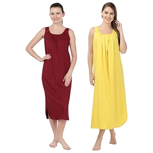 BLAZON Womens Cotton Nighty Slip - Set