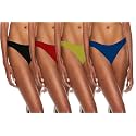 THE BLAZZE 1013 Women's Thong Low Rise Sexy Solid G-String Thong Bikini T-String Sexy Lingerie Panties Briefs (Pack of 4)