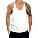 THE BLAZZE Men's Blank Stringer Y Back Bodybuilding Gym Tank Tops