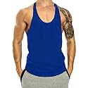 THE BLAZZE Men's Blank Stringer Y Back Bodybuilding Gym Tank Tops