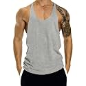 THE BLAZZE Men's Blank Stringer Y Back Bodybuilding Gym Tank Tops